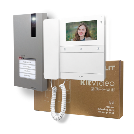 Kit Videoportero COMELIT para 1 vivienda | placa QUADRA, monitor CRONOS de 4,3" | SIMPLEBUS 2 - CR7461M