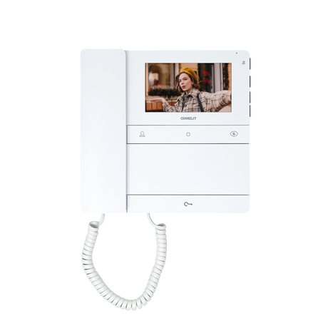 Monitor COMELIT con auricolar y pantalla a color de 4,3" | modelo CHRONOS compatible con SIMPLEBUS 2 - CR7701