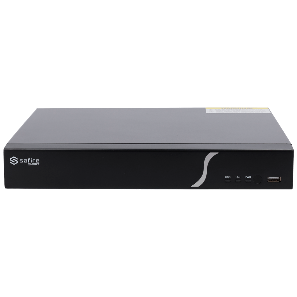 Grabador NVR IP de 4 canales - Resolución hasta 8 Mpx | Ancho de banda 80Mbps, Safire Smart