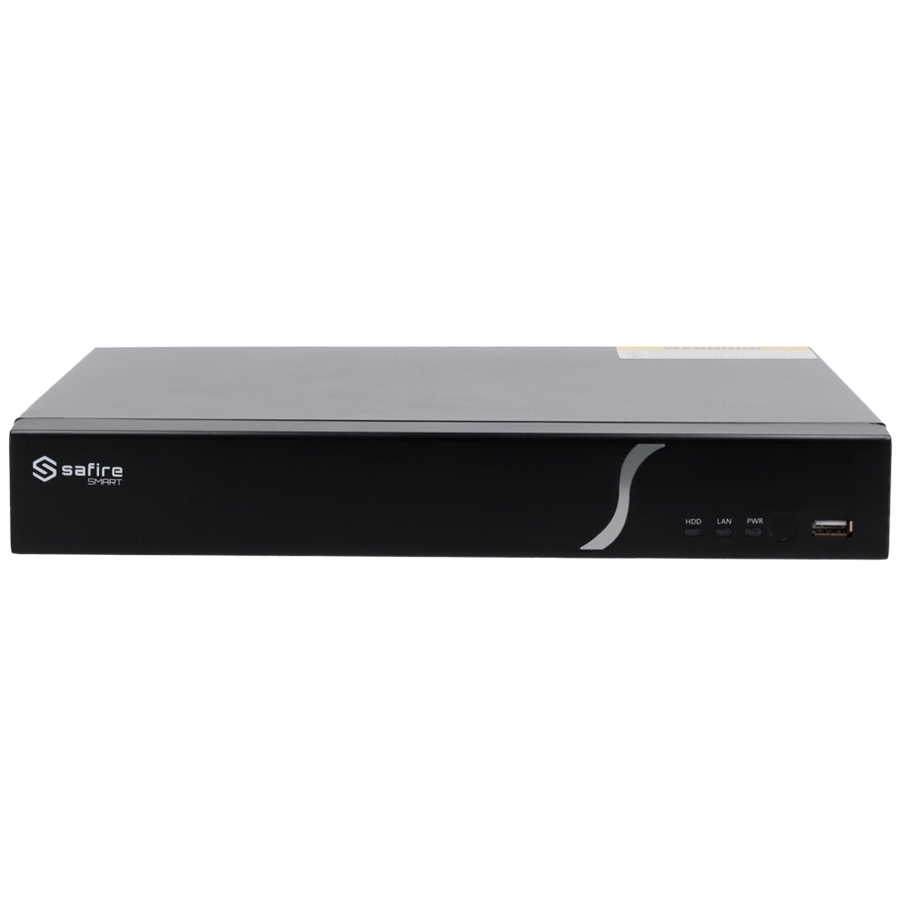 Grabador NVR de 8 canales IP + 8 puertos PoE - Resolución hasta 8 Mpx | Ancho de banda 80Mbps, Safire Smart