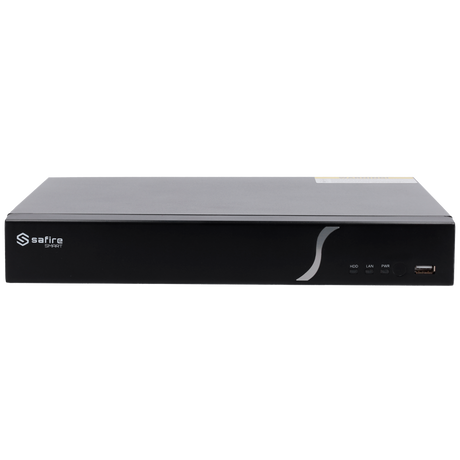 Grabador NVR de 8 canales IP + 8 puertos PoE - Resolución hasta 8 Mpx | Ancho de banda 80Mbps, Safire Smart