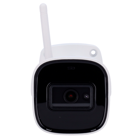 Cámara tipo Bullet con Wi-Fi - Resolución: 4 MP, lente de 2.8 mm - Gran Angular | Entrada de audio, Safire Smart