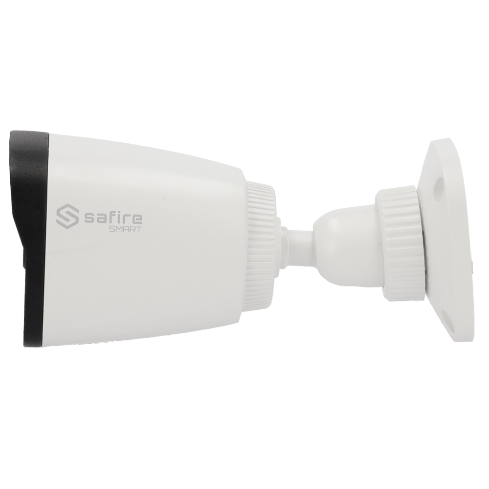 Cámara tipo Bullet IP - Resolución: 4 MP, lente de 2.8 mm - Gran Angular | Detección de movimiento, Safire Smart