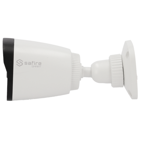 Cámara tipo Bullet IP - Resolución: 4 MP, lente de 2.8 mm - Gran Angular | Detección de movimiento, Safire Smart