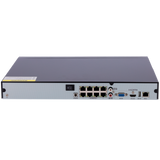 Grabador NVR IP de 8 canales + 8 puertos PoE 80W- Resolución hasta 8 Mpx | Ancho de banda 80Mbps, Safire Smart