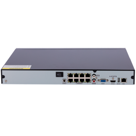 Grabador NVR IP de 8 canales + 8 puertos PoE 80W- Resolución hasta 8 Mpx | Ancho de banda 80Mbps, Safire Smart
