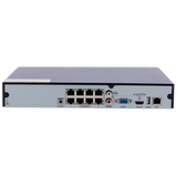Grabador NVR de 8 canales IP + 8 puertos PoE - Resolución hasta 8 Mpx | Ancho de banda 80Mbps, Safire Smart