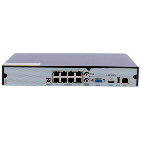 Grabador NVR de 8 canales IP + 8 puertos PoE - Resolución hasta 8 Mpx | Ancho de banda 80Mbps, Safire Smart