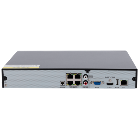 Grabador NVR IP de 4 canales + 4 puertos PoE - Resolución hasta 8 Mpx | Ancho de banda 80Mbps, Safire Smart