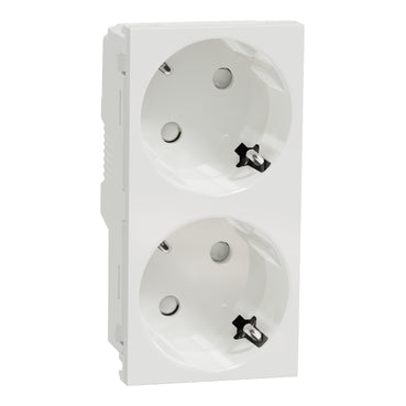 Enchufe doble, 2P + E, 16A Schuko con conexión rápida RAPTOR y por tornillos