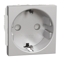 Enchufe Schuko de 2 módulos, 16A, Schneider serie New Unica, conexión por tornillos