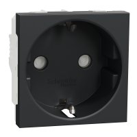 Enchufe Schuko de 2 módulos, 16A, Schneider serie New Unica, conexión por tornillos