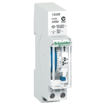 Interruptor horario diario analógico 1 módulo -1 canal, Schneider serie Acti9 IH