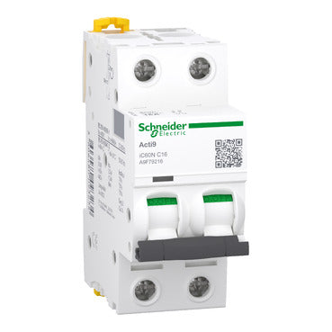 Interruptor magnetotérmico Acti9 iC60N 2P 16 A Curva C 6000 A/10 kA